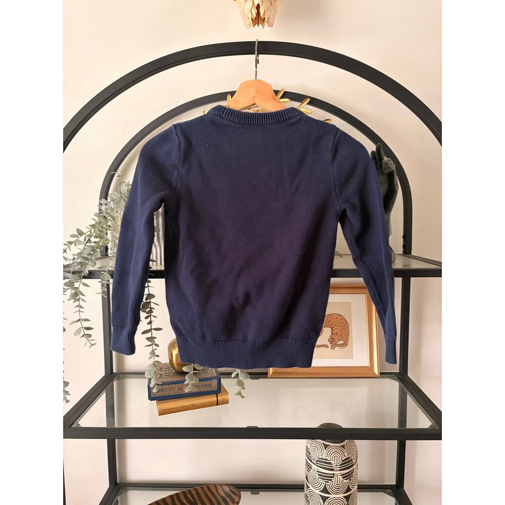 Crewcuts Skull Sweater Boys Size 10 Navy Knit J Crew Halloween Preppy - Picture 2 of 3